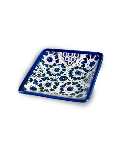 Coupelle carrée en céramique artisanale de Palestine (Hébron) – 10x10cm