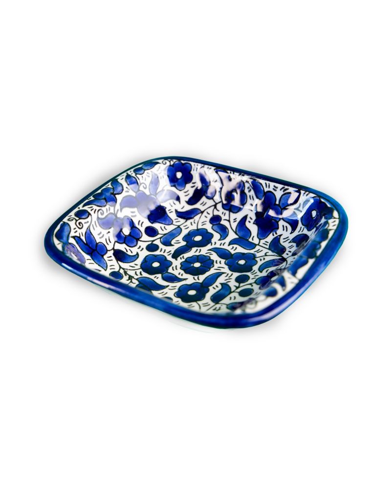 Coupelle carrée en céramique artisanale de Palestine (Hébron) – 11x11cm