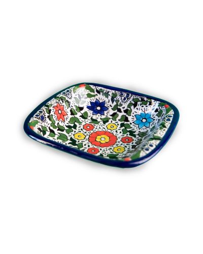 Coupelle carrée en céramique artisanale de Palestine (Hébron) – 11x11cm