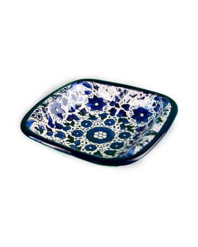 Coupelle carrée en céramique artisanale de Palestine (Hébron) – 11x11cm