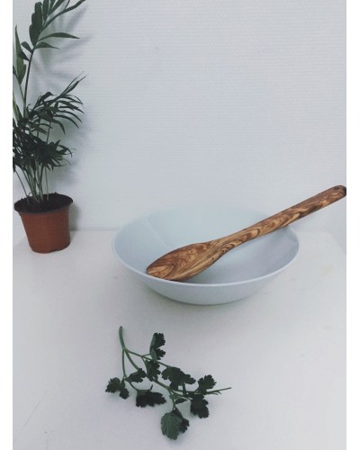 Spatule pleine et courbée en bois d'olivier