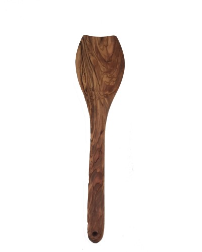 Spatule pleine et courbée en bois d'olivier