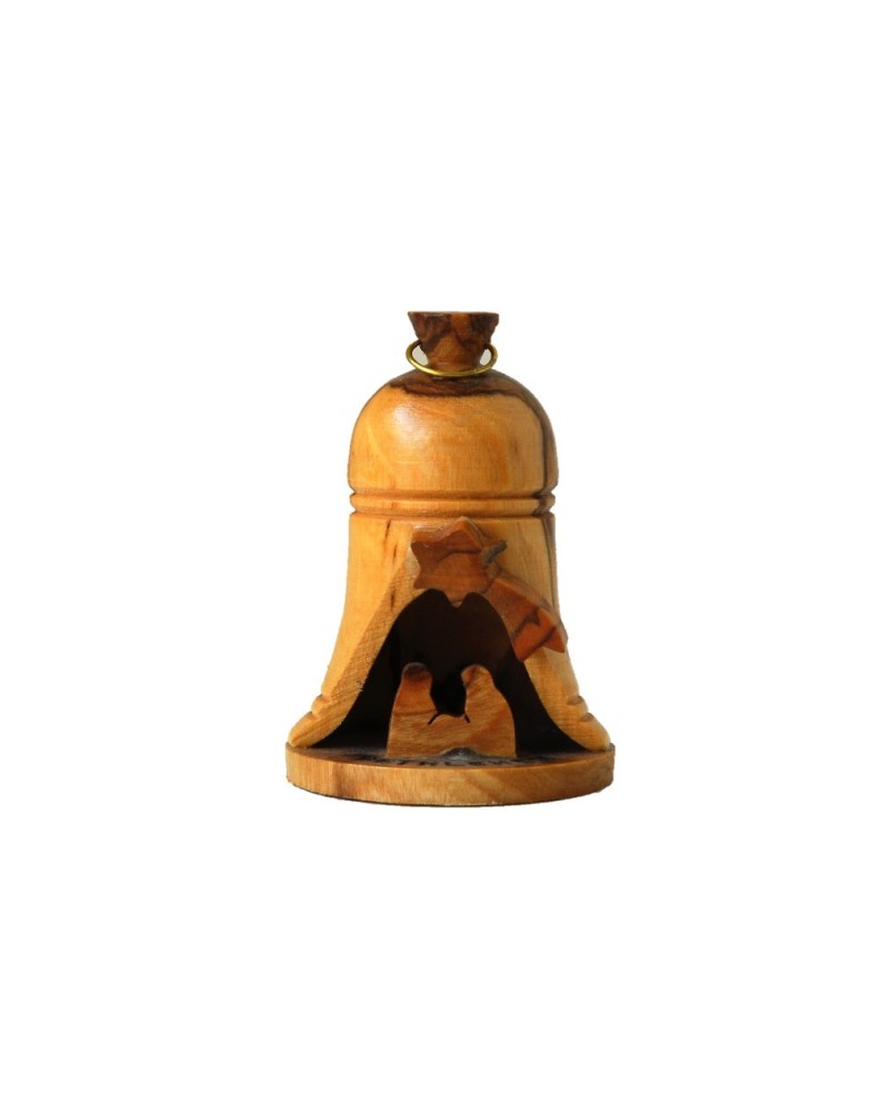 Crèche cloche sculptée en bois d’olivier