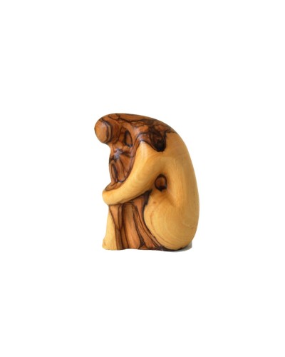 Femme en prière sculptée en bois d’olivier