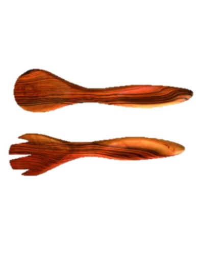 Couvert à salade sculptée en bois d’olivier