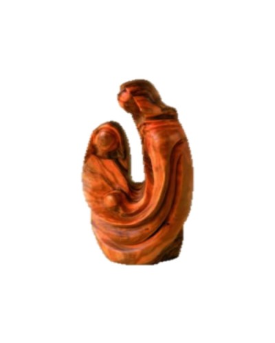 Sainte famille sculptée en bois d’olivier