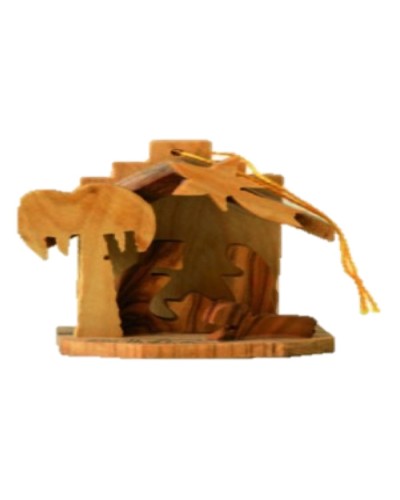 Crèche maison PF sculpté en bois d’olivier
